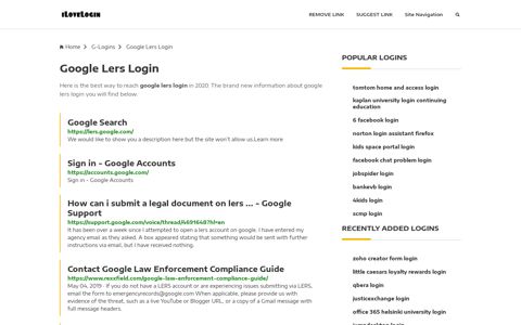 Google Lers Login ❤️ One Click Access - iLoveLogin
