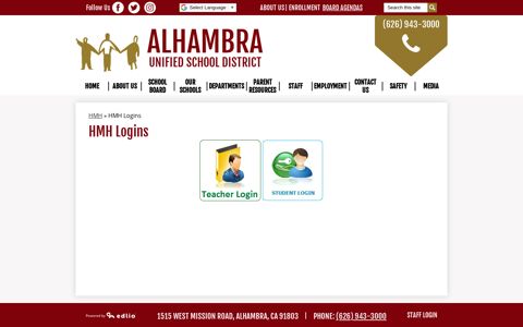 HMH Logins – HMH – Alhambra Unified School District
