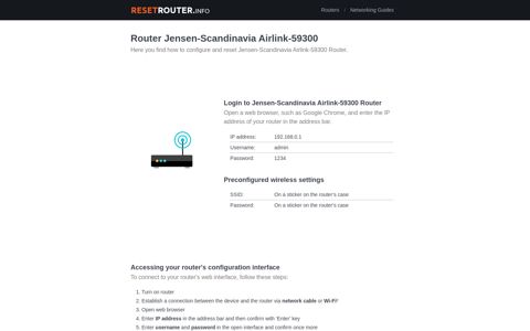 Router Jensen-Scandinavia Airlink-59300 - How to Reset and ...
