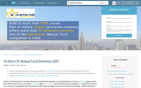 Top 10 Best LIC Mutual Fund Schemes 2020 - Fincash
