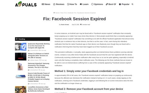 Fix: Facebook Session Expired - Appuals.com