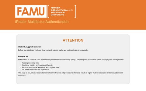 iRattler Multifactor Authentication - Florida A&M University