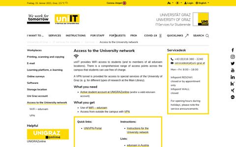 Access to the University network - IT services for ... - it uni-graz