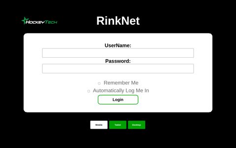 RinkNet Pro Mobile Login