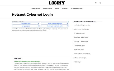 Hotspot Cybernet Login ✔️ One Click Login - loginy.co.uk