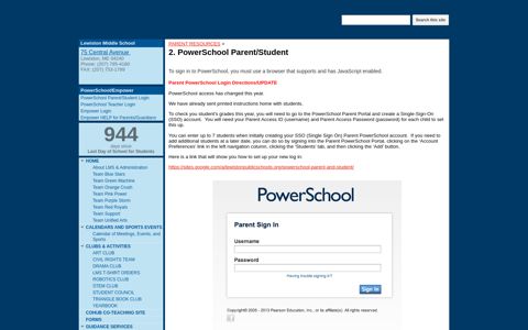 2. PowerSchool Parent/Student - LMS Home - Google Sites