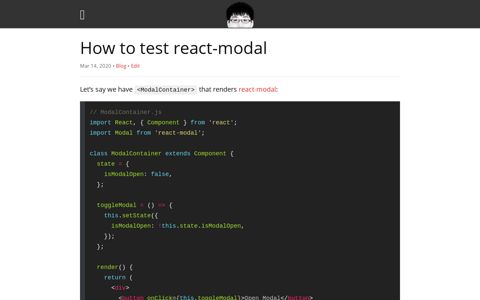 How to test react-modal | remarkablemark