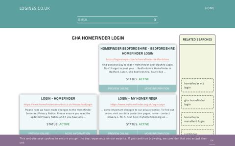 gha homefinder login - General Information about Login
