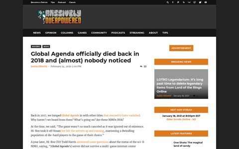 Global Agenda officially died back in 2018 and (almost ...