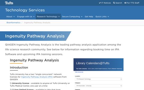 Ingenuity Pathway Analysis – Bioinformatics @ Tufts