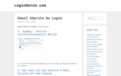 Email Charite De - Zugang - Charité – Universitätsmedizin Berlin