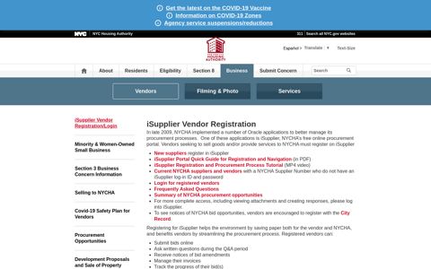 iSupplier Vendor Registration - NYCHA - NYC.gov
