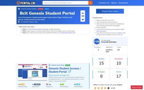 Bcit Genesis Student Portal