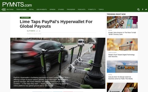 Lime Taps PayPal's Hyperwallet For Global Payouts