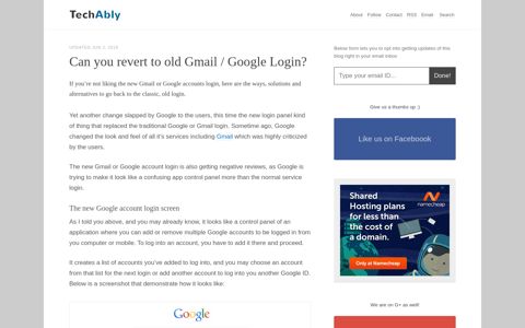 Can you revert to old Gmail / Google Login? - TechAbly