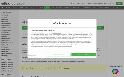 PHP Sessions - W3Schools