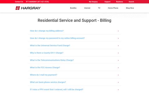 Residential Service and Support - Billing | Hargray
