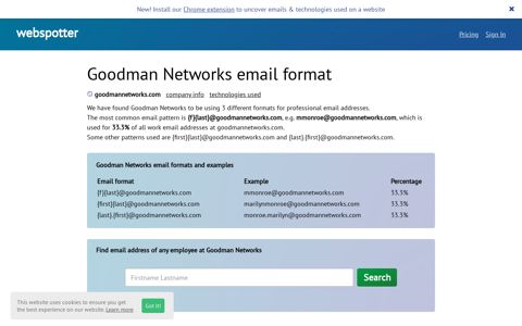 Goodman Networks email format and email addresses