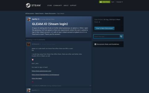 GLEAM.IO (Steam login) :: Steam Discussions