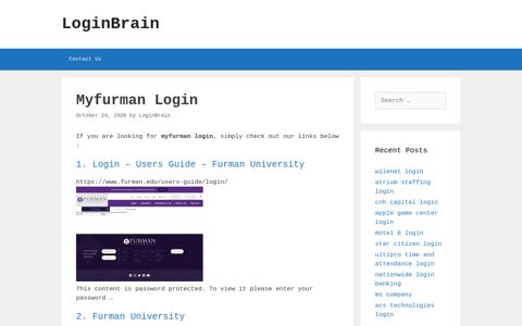 Myfurman - Login Â€“ Users Guide - Furman University