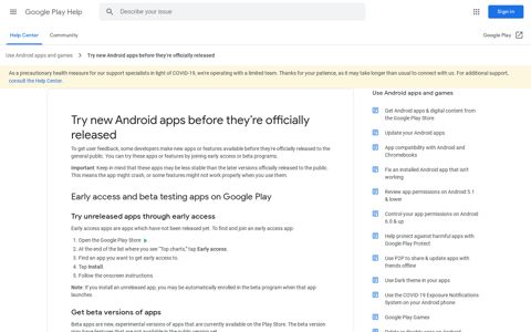 Try new Android apps before they're officially released ...