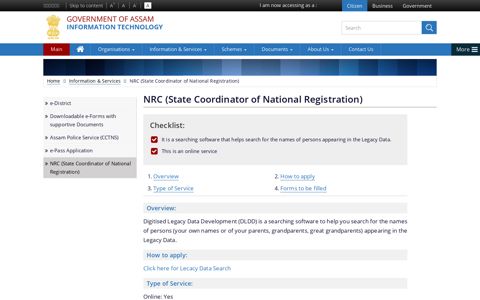 NRC (State Coordinator of National Registration) | Information ...