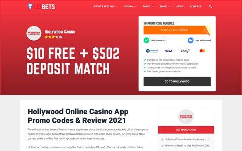 Hollywood Online Casino App - Promo Codes & Review 2020