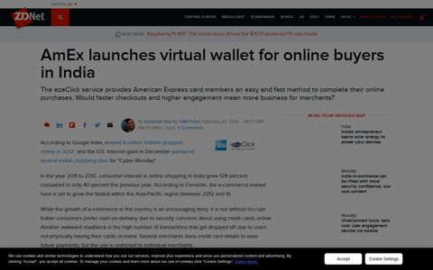 AmEx launches virtual wallet for online buyers in India | ZDNet