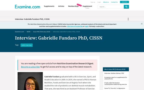 Interview: Gabrielle Fundaro PhD, CISSN | Nutrition ...