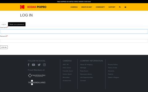 Log in | Kodak PIXPRO