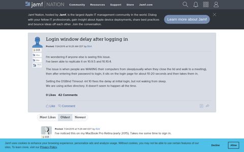 Login window delay after logging in | Jamf Nation