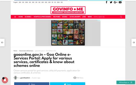 goaonline.gov.in - Goa Online e-Services Portal: Apply for ...