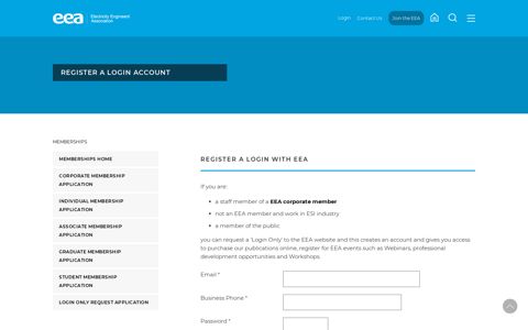 Register a login account - EEA | Electricity Engineers ...