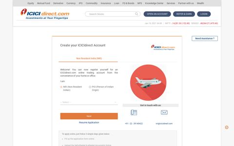 open nri account - ICICI Direct