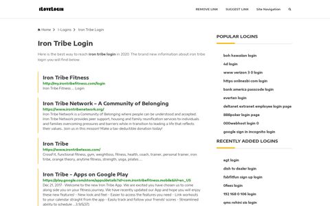 Iron Tribe Login ❤️ One Click Access - iLoveLogin