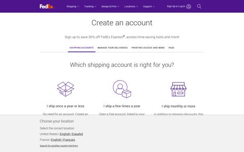 Create an Account | FedEx