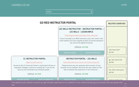 go red instructor portal - General Information about Login
