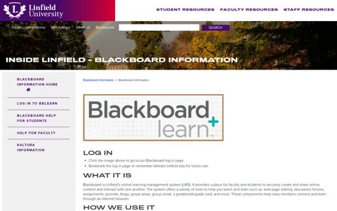 Blackboard Information - Linfield University