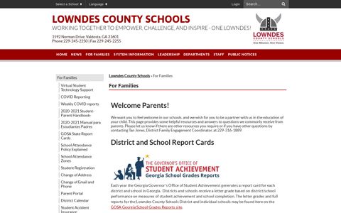 For Families - Lowndes County Schools