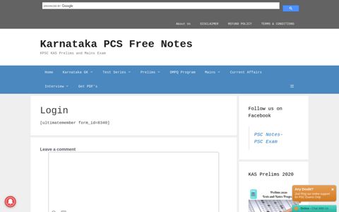 Login - Karnataka PCS Free Notes - KPSC KAS Notes- KPSC ...