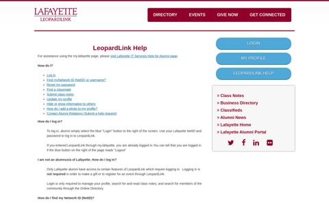 Leopard Link - LeopardLink Help - Lafayette College