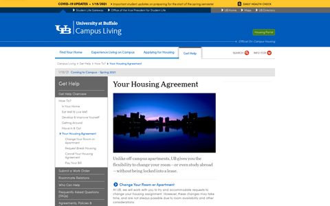 Your Housing Agreement - Campus Living - University at Buffalo