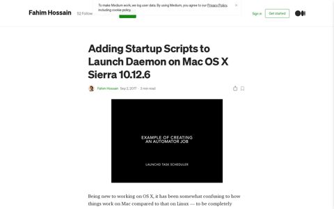 Adding Startup Scripts to Launch Daemon on Mac OS X Sierra ...