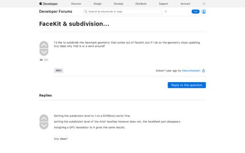 FaceKit & subdivision... | Apple Developer Forums
