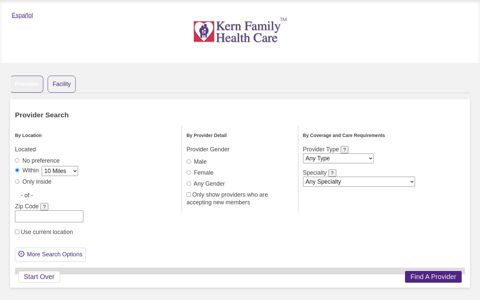 Find a Provider - Kern Member Portal - Kern Family Health Care