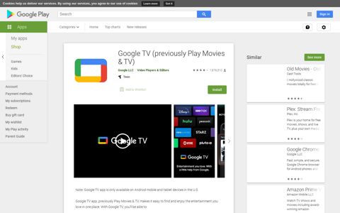 Google TV (previously Play Movies & TV) - Apps on Google Play