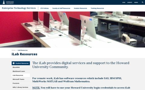 iLab Resources | Howard University Enterprise Technology ...