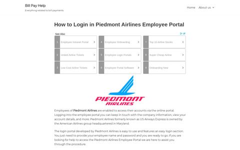 Piedmont Airlines Employee Login | www.emp.piedmont ...