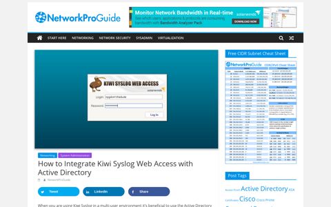 How to Integrate Kiwi Syslog Web Access with Active Directory ...