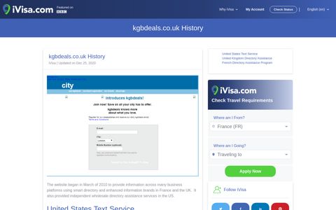 kgbdeals.co.uk History - iVisa.com
